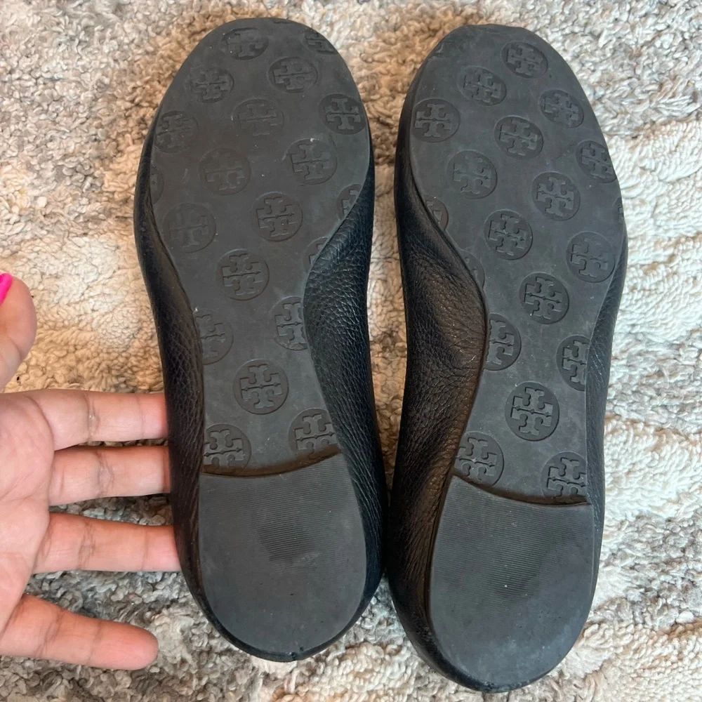 Tory Burch black leather Reva ballet flats - Picture 12 of 14